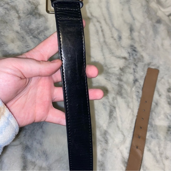 Calvin Klein Jeans Studded Black Synthetic Leather Belt - Picture 7 of 7